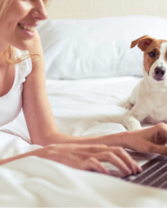 woman working on laptop